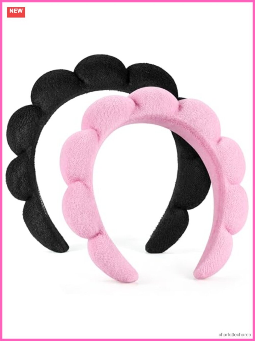 Terry Cloth Spa Headbands Set of 2 for Face Washing & Makeup